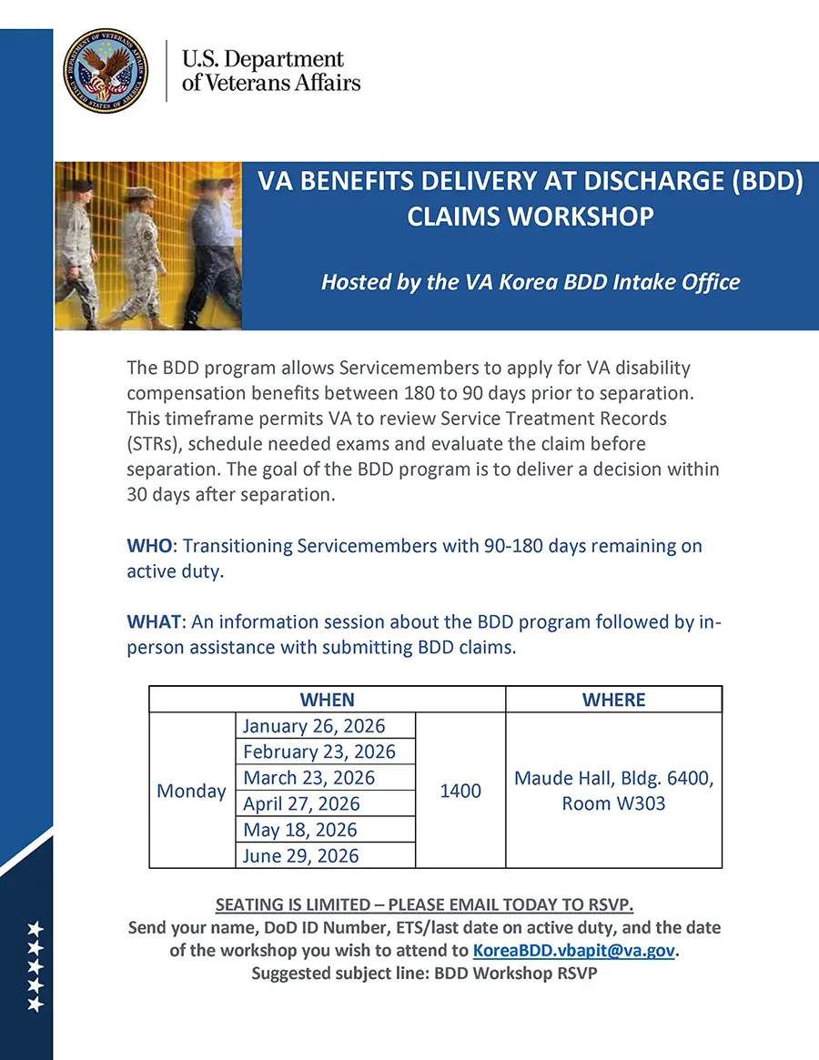 VA BDD Workshop Schedule Korea